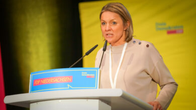 Imke Haake spricht beim FDP-Landesparteitag in Celle. | Foto: Link