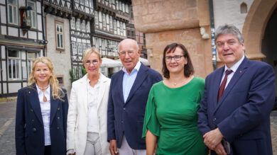 Haben große Pläne für Goslar (von links): Urte Schwerdtner, Anke Tessner-Schreyeck und ihr Vater Hans-Joachim Tessner, Sylvia Schattauer sowie Prof. Joachim Schachtner. | Foto: Link