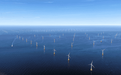 Die Offshore-Windfarm von RWE bei Helgoland. | Foto: Vera Bücker/RWE AG,