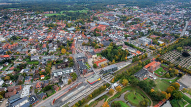 Die Altstadt von Vechta von oben betrachtet. | Foto: Harald Schwarz via Getty Images