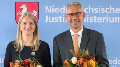Kathrin Wahlmann und Thomas Smollich bilden
seit November 2022 die neue Hausspitze im Niedersächsischen
Justizministerium. | Foto: MJ