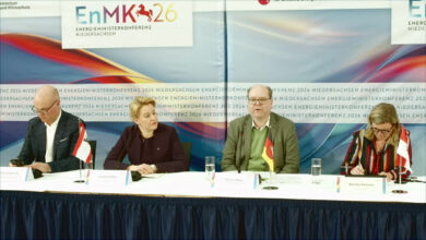 Tobias Goldschmidt (von links), Franziska Giffey, Christian Meyer und Martina Klement. | Foto: Screenshot