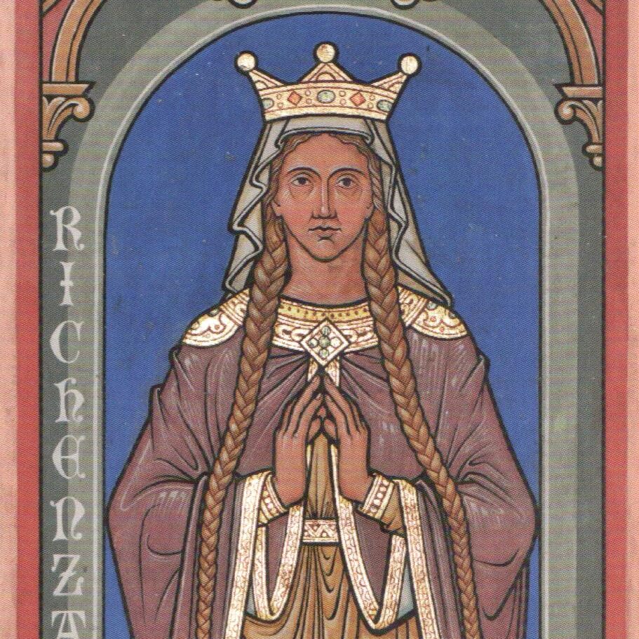 Malerei einer Frau mit zwei langen Zöpfen und einer Krone