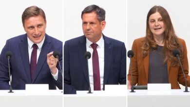 Diskutieren im Landtag (von links): Sebastian Lechner, Olaf Lies und Anne Kura. | Foto: Screenshot/Plenar-TV