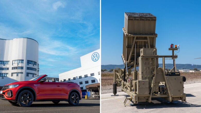 In Osnabrück werden derzeit noch Cabrios gefertigt, künftig aber wohl Militärtechnik wie die Abschussvorrichtungen für den „Iron Dome“. | Fotos: Volkswagen AG, Getty Images