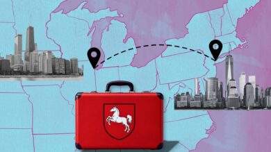 Die Vertretung des Landes Niedersachsens zieht um: von Chicago nach New York. Das gefällt nicht jedem. | Foto: Canva, Montage: Link
