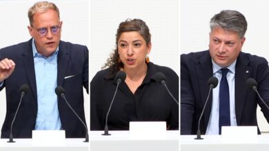 Wiard Siebels, Evrim Camuz und Christian Calderone. | Foto: Screenshot/Plenar-TV