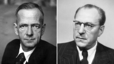 Kurt Schumacher (links) und Otto Grotewohl. | Foto: gemeinfrei, Bundesarchiv/CC BY‑SA 3.0 Deutschland