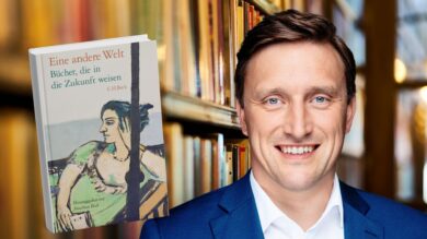 CDU-Landeschef Sebastian Lechner empfiehlt das Buch „Eine andere Welt“. | Foto: Tobias Koch, C.H.Beck, Canva