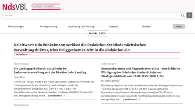 Udo Winkelmann verlässt die Redaktion der Niedersächsischen Verwaltungsblätter. | Foto: Screenshot