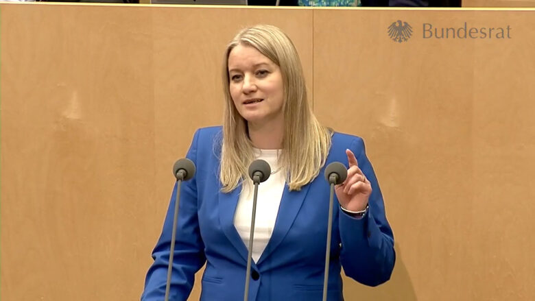 Kathrin Wahlmann begründet im Bundesrat ihre Gesetzesinitiative zum Cat-Calling. | Foto: Screenshot/Bundesrat