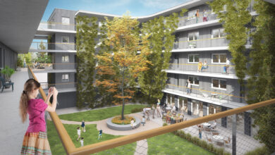 Das Projekt der "Weiche eG" soll nicht nur einen Innenhof, sondern auch eine Gemeinschaftsdachterrasse bekommen. | Grafik: Weiche eG
