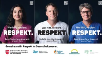 Die Plakatkampagne soll Menschen zum Nachdenken bringen, bevor sie im Gesundheitswesen aggressiv werden. | Grafik: MS