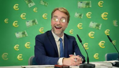 Finanzminister Gerald Heere sieht vor lauter Euro-Zeichen wenig Spielraum bezüglich einer möglichen Grunderwerbssteuersenkung. | Foto: Rundblick