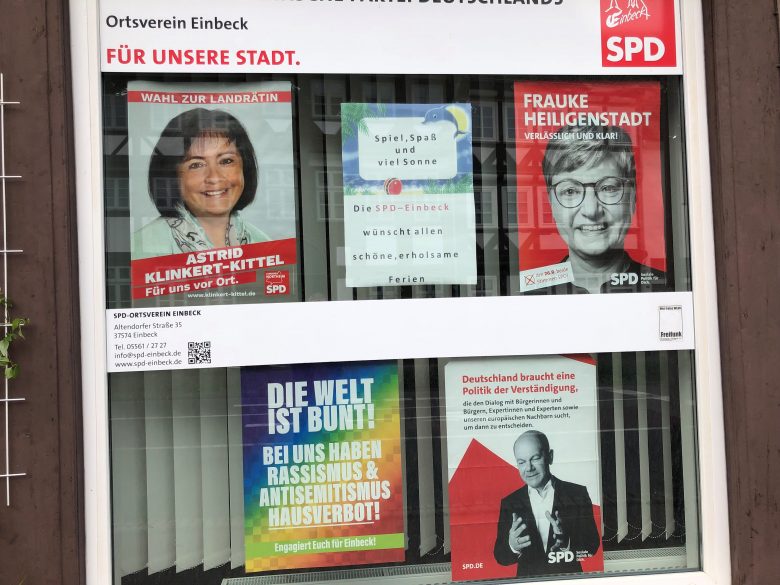 Wahlplakate der SPD in Einbeck